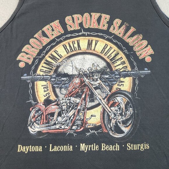 VTG Broken Spoke Saloon Shirt Mens 2XL Sleeveless FADED Beach Motorcycle Biker - Picture 11 of 13